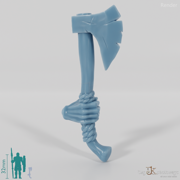 Halbork-Axt C mit Hand