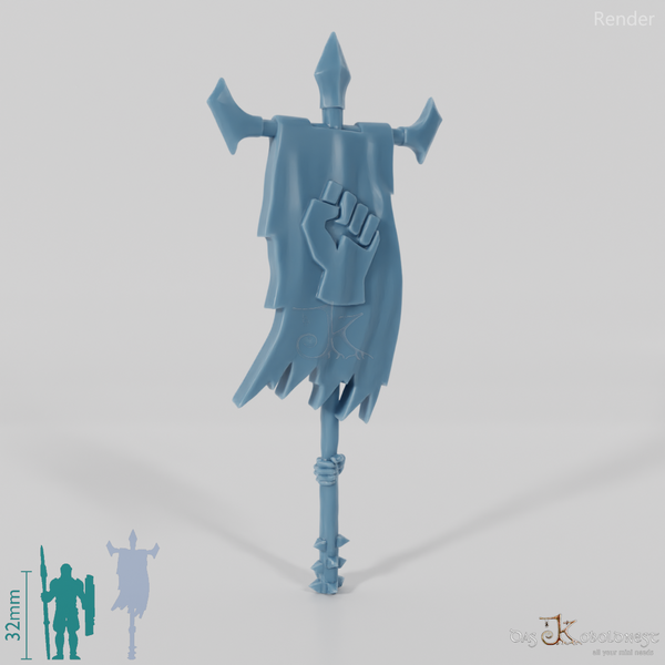 Half-orc banner with hand (hand emblem)