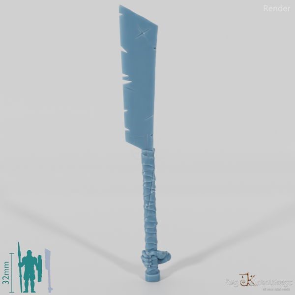 Halbork-Schlachtbeil mit Hand (Zweihändig)