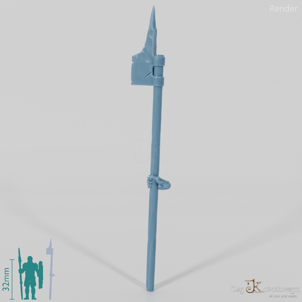 Half-orc halberd with hand