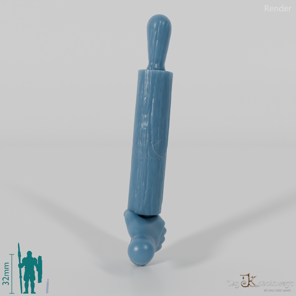 Halfling rolling pin with hand