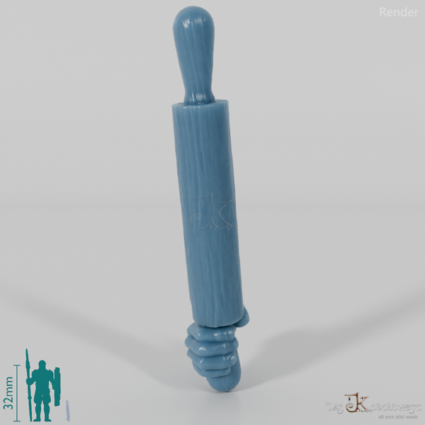 Halfling rolling pin with hand