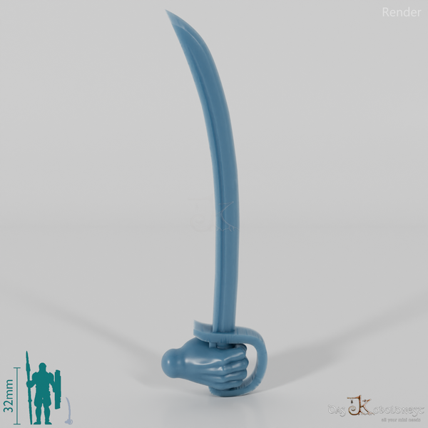 Halfling saber with hand