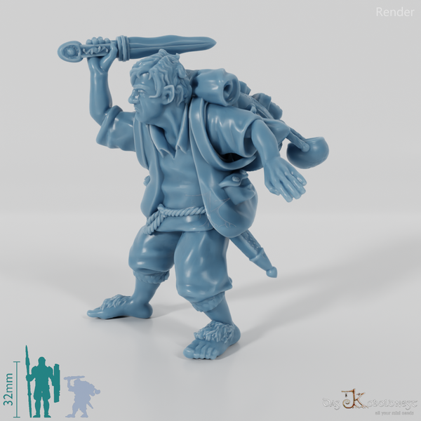 Samuel, Halbling-Beschützer in Kampfhaltung