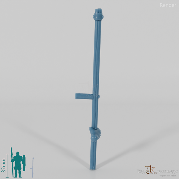 Halfling scythe, gripped below with hand