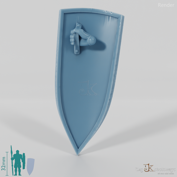 Human shield high handle A, emblem with hand (Gonthan)