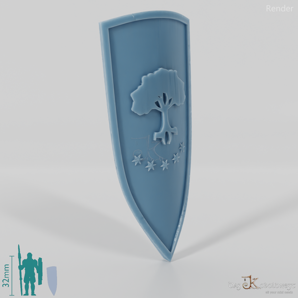Human shield high handle A, emblem with hand (Gonthan)
