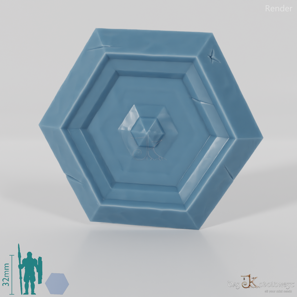 Dwarven hexagonal shield with hand