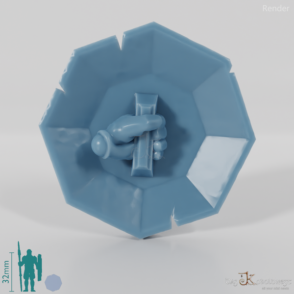 Zwergischer Achteckschild A mit Hand