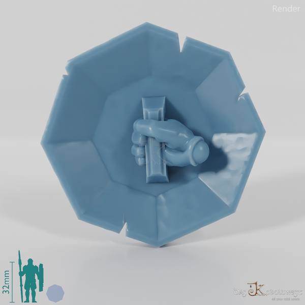 Zwergischer Achteckschild A mit Hand