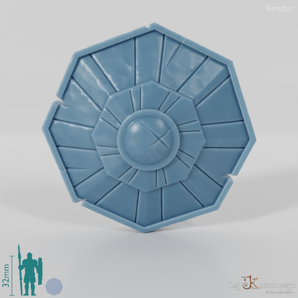 Dwarven octagonal shield B with hand