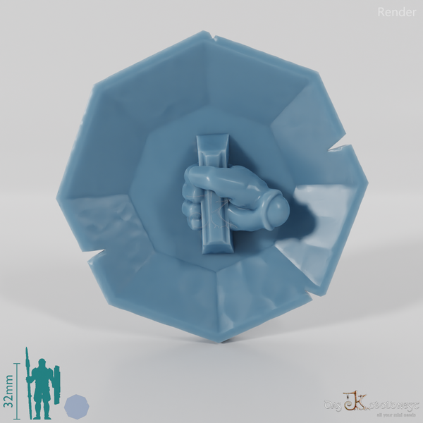 Zwergischer Achteckschild B mit Hand