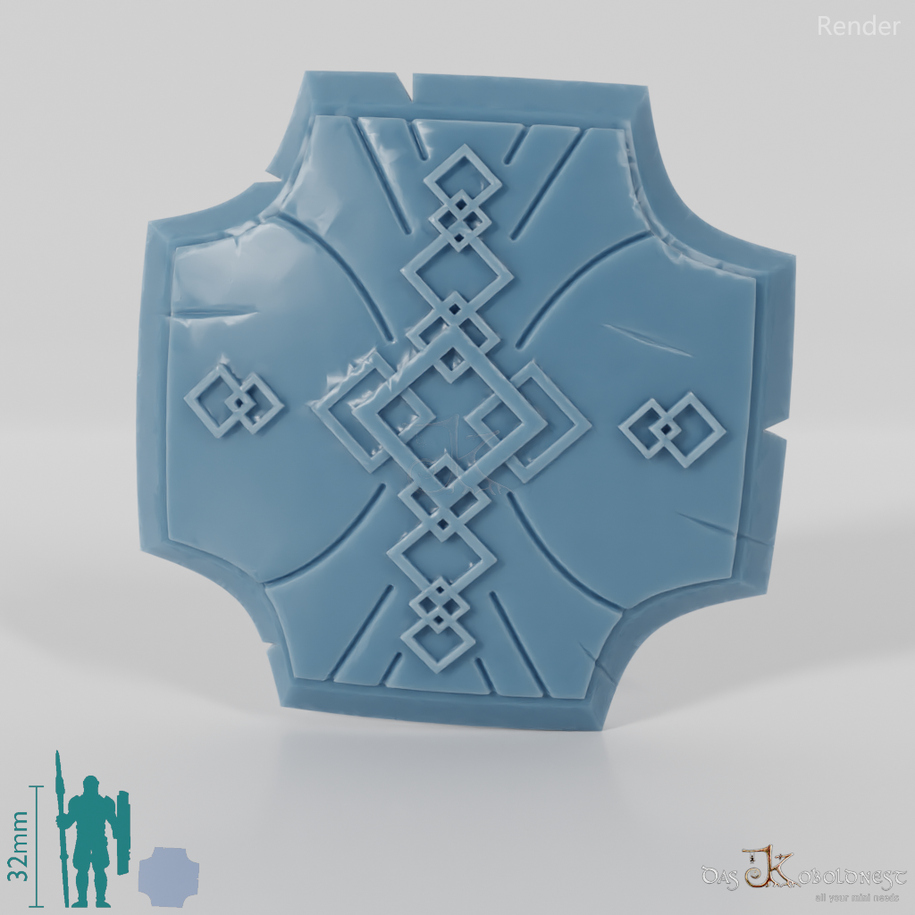 Dwarven square shield with hand