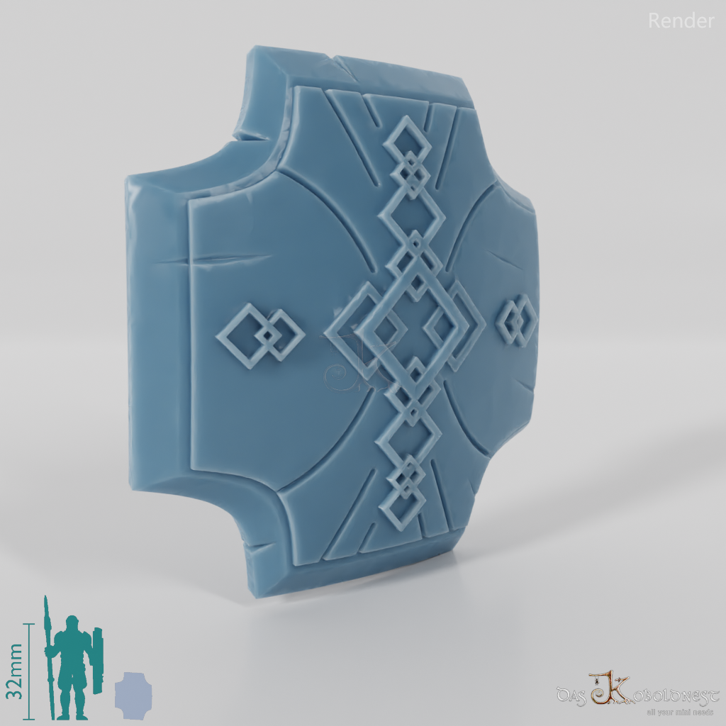 Dwarven square shield with hand