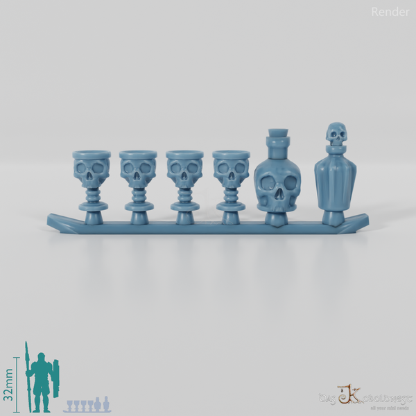 Drinking vessel - drinking cup with skull motif (single-sided)