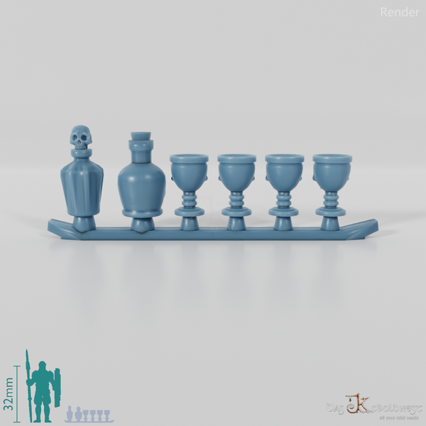 Drinking vessel - drinking cup with skull motif (single-sided)