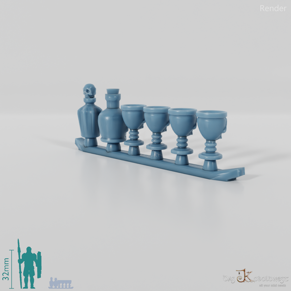 Drinking vessel - drinking cup with skull motif (single-sided)