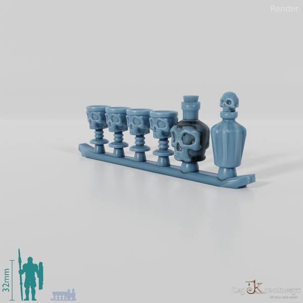 Trinkgefäß - Trinkbecher mit Schädelmotiv (Beidseitig)