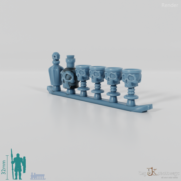 Trinkgefäß - Trinkbecher mit Schädelmotiv (Beidseitig)