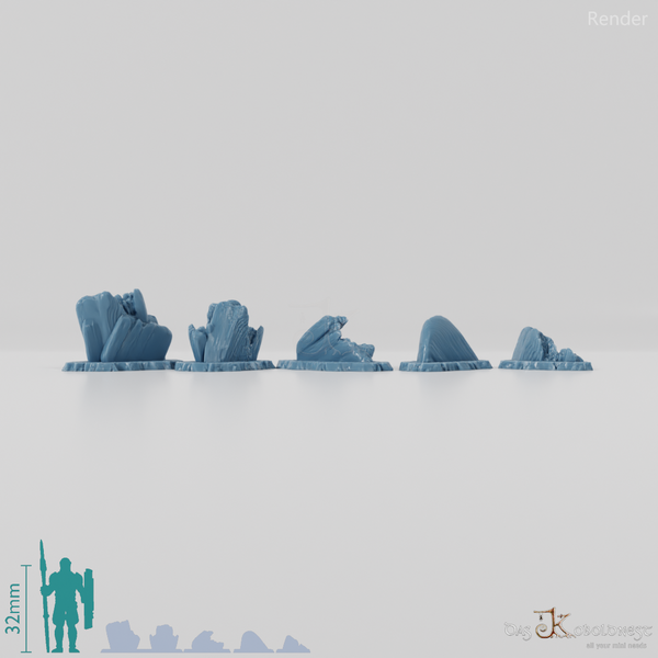 Acid-eroded boulders