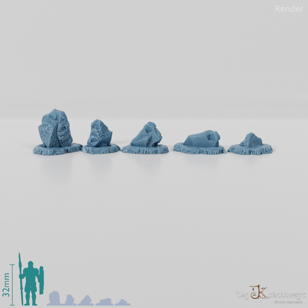 Schneebedeckte Keltensteine