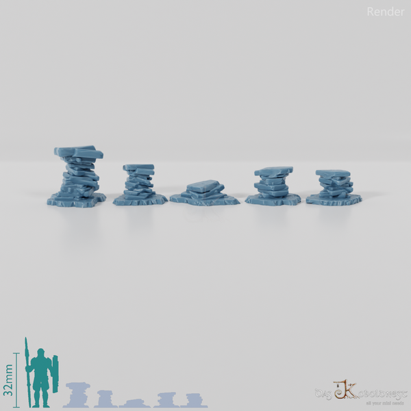 Gestapelte Steintafeln