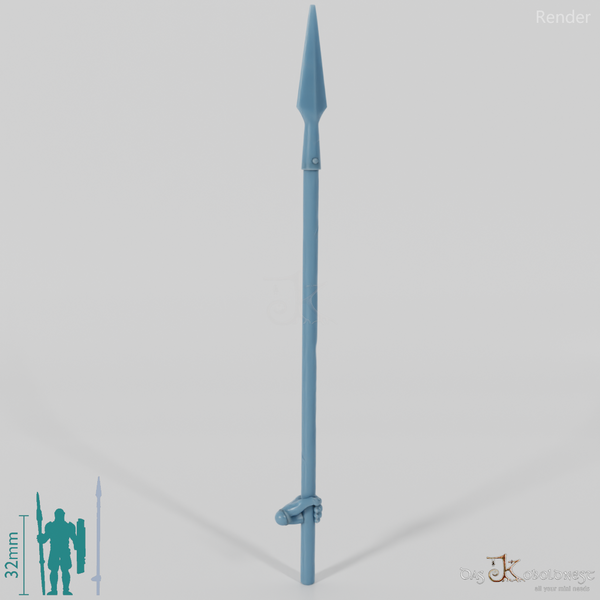 Cavalry spear 1 with hand, gripped at the back