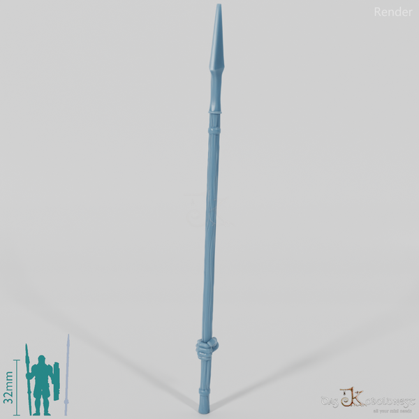 Human spear A, gripped at the back with hand (Gonthan)