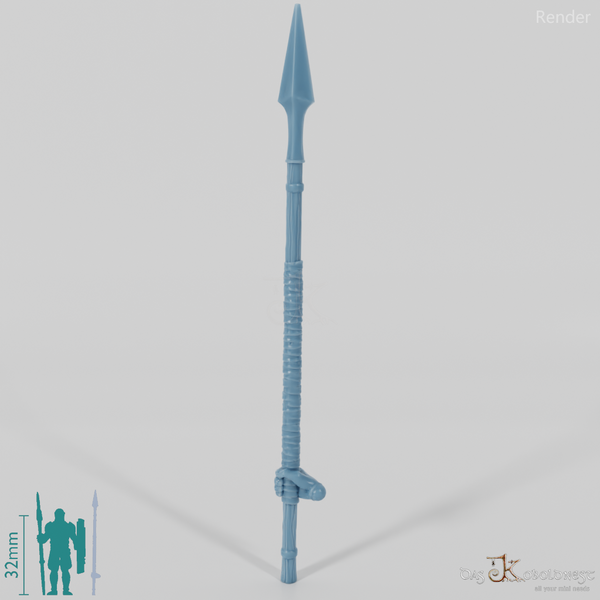 Human spear B, gripped at the back with hand (Gonthan)