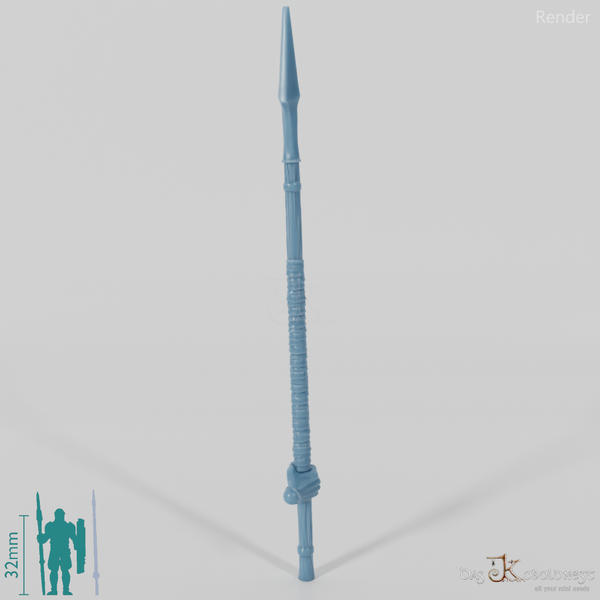 Human spear B, gripped at the back with hand (Gonthan)
