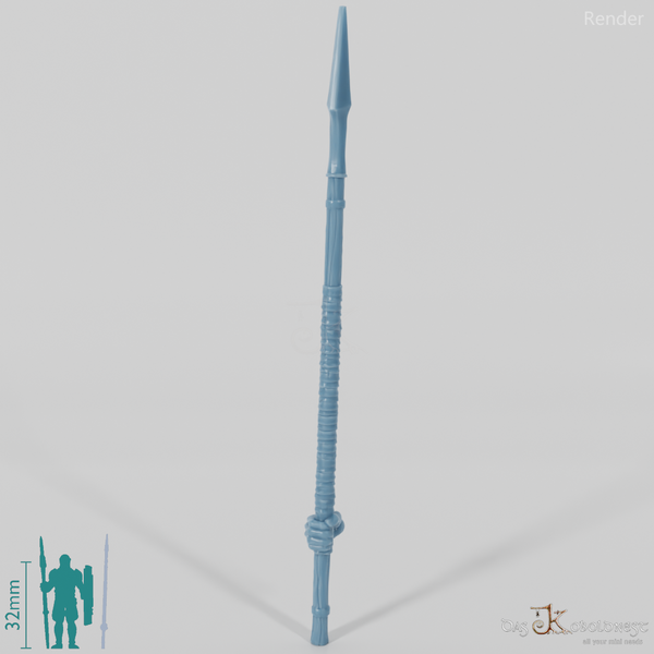 Human spear B, gripped at the back with hand (Gonthan)