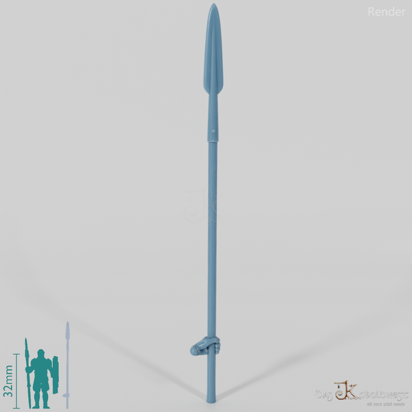 Cavalry spear 3 with hand, gripped at the back