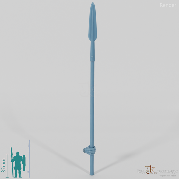 Cavalry spear 3 with hand, gripped at the back