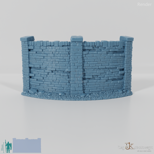 Stone cemetery wall B1 - round