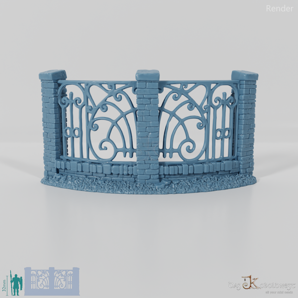 Fence - Iron Cemetery Fence B1 - Round