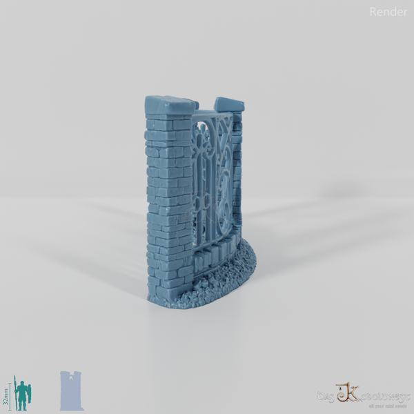 Fence - Iron Cemetery Fence B1 - Round