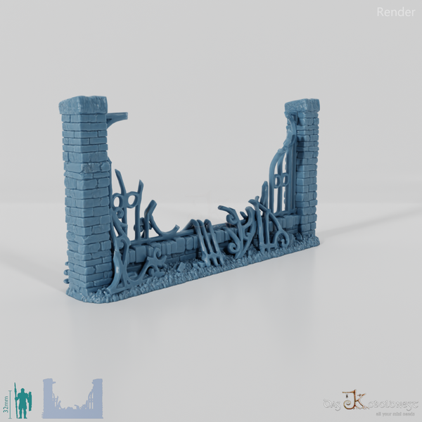 Fence - Iron Cemetery Fence B0 - Destroyed