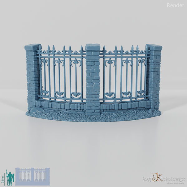 Fence - Iron Cemetery Fence A1 - Round