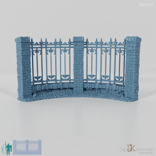 Fence - Iron Cemetery Fence A1 - Round