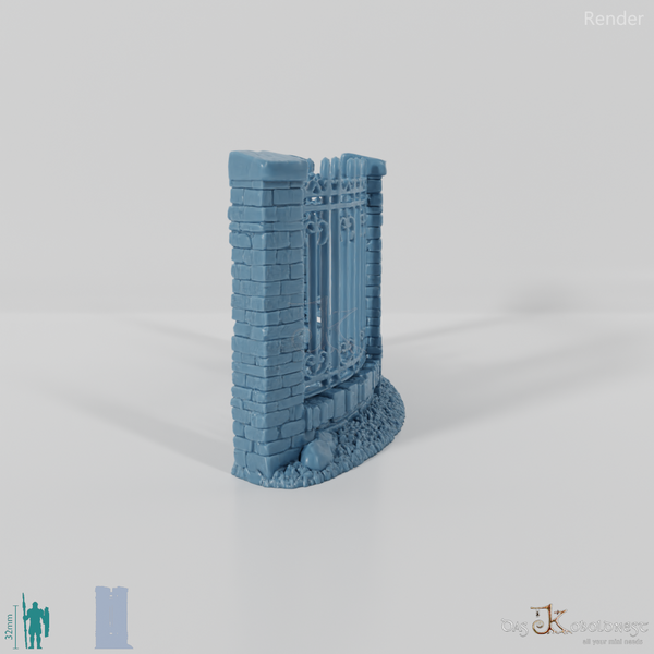 Fence - Iron Cemetery Fence A1 - Round