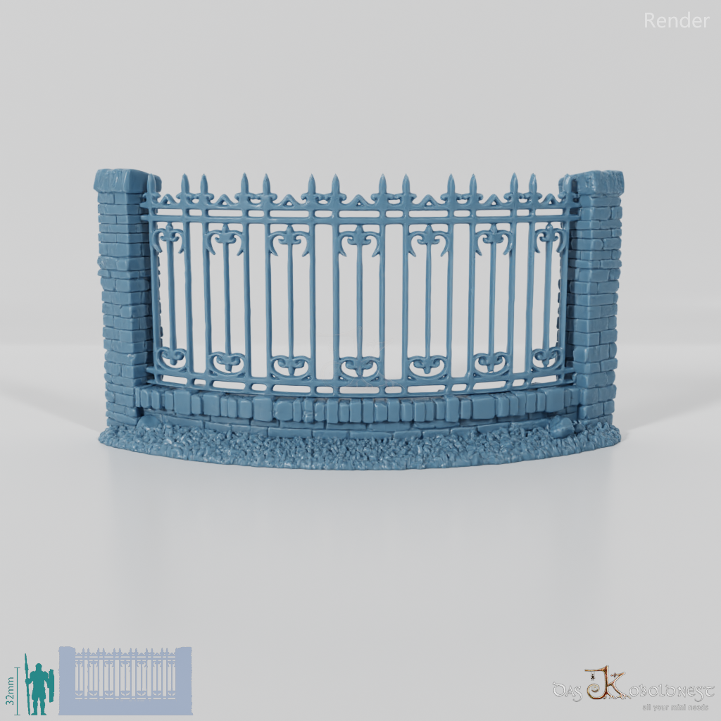 Fence - Iron Cemetery Fence A0 - Round