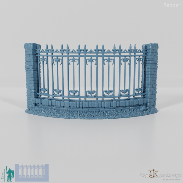 Fence - Iron Cemetery Fence A0 - Round