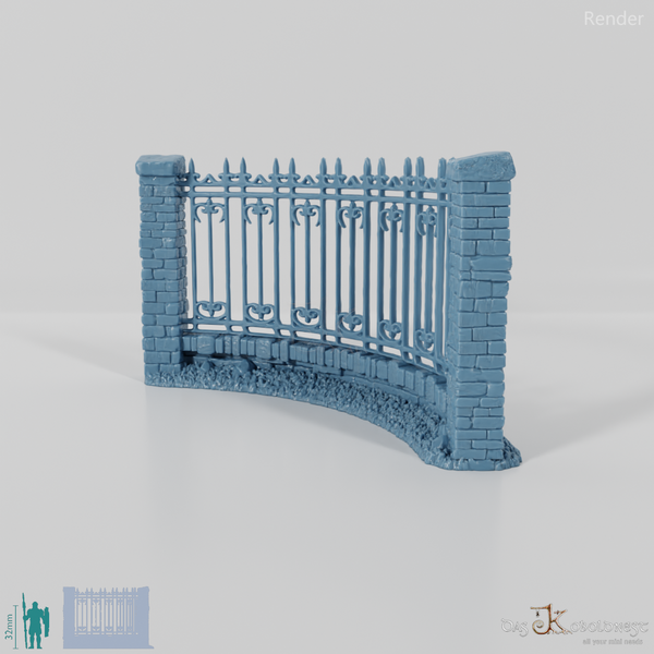 Fence - Iron Cemetery Fence A0 - Round