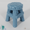 Stool - Rustic wooden stool 01