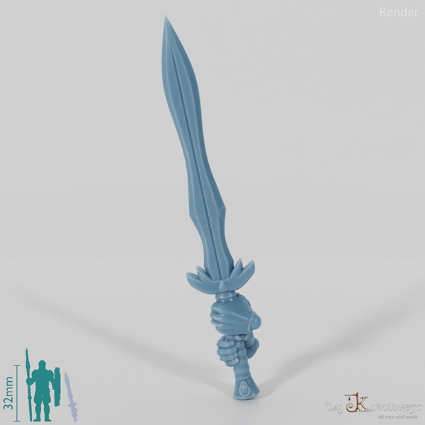 Elven Sword - Elegant two-handed sword with hands A