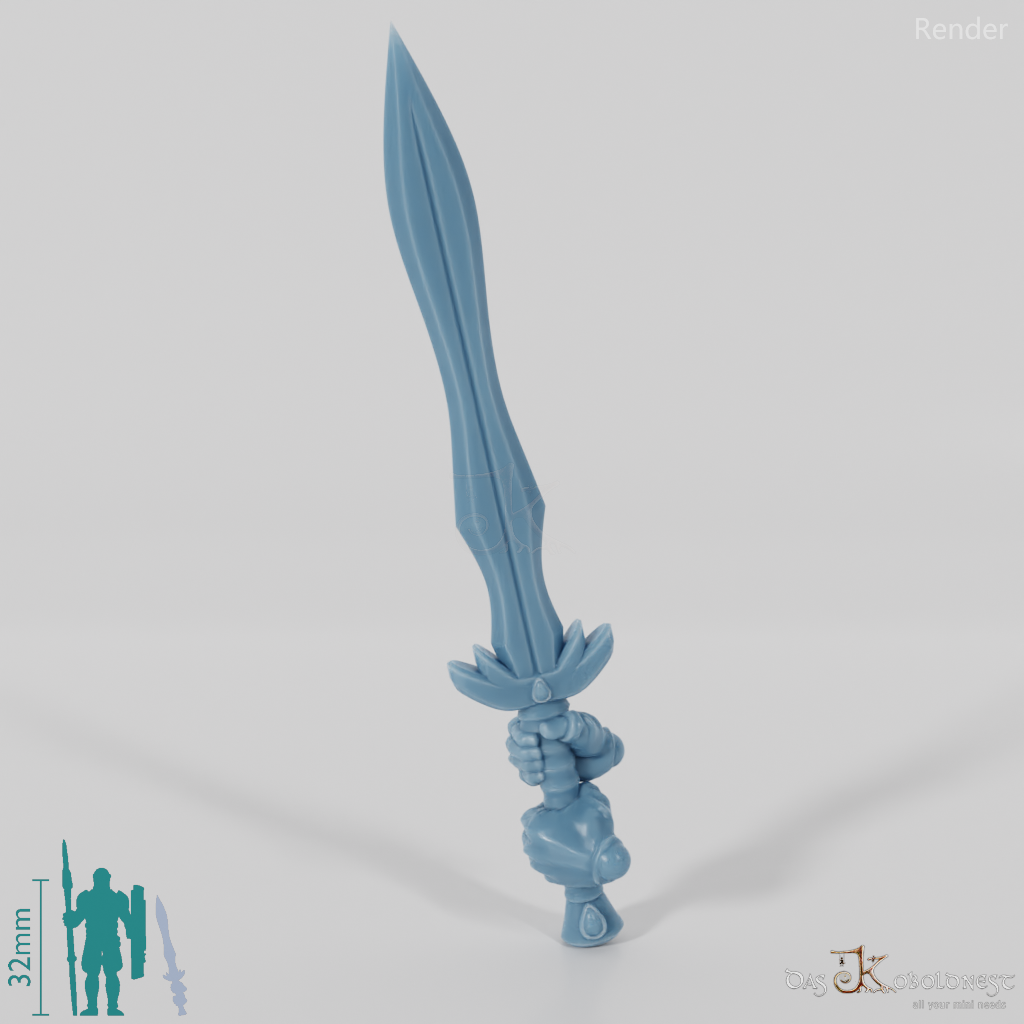 Elven Sword - Elegant two-handed sword with hands A