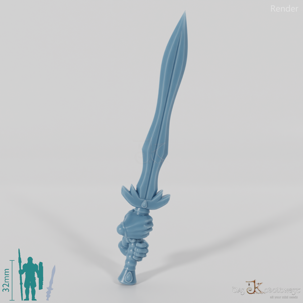 Elven Sword - Elegant two-handed sword with hands A