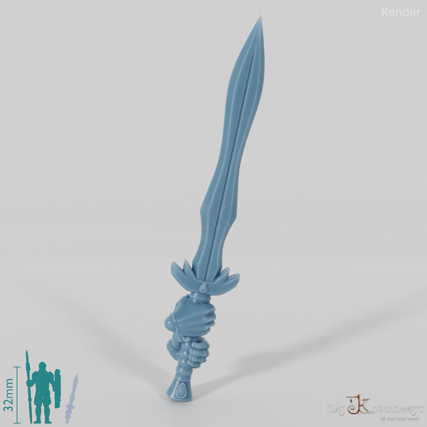 Elven Sword - Elegant two-handed sword with hands A