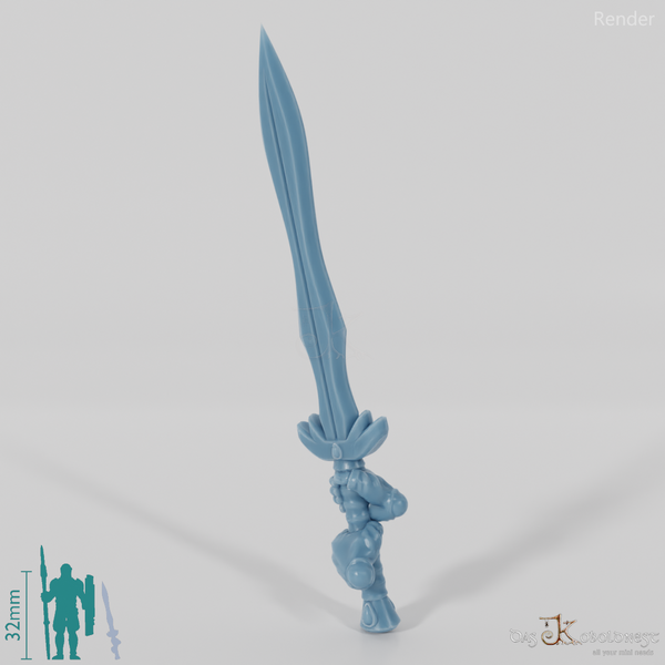 Elven Sword - Elegant two-handed sword with hands A