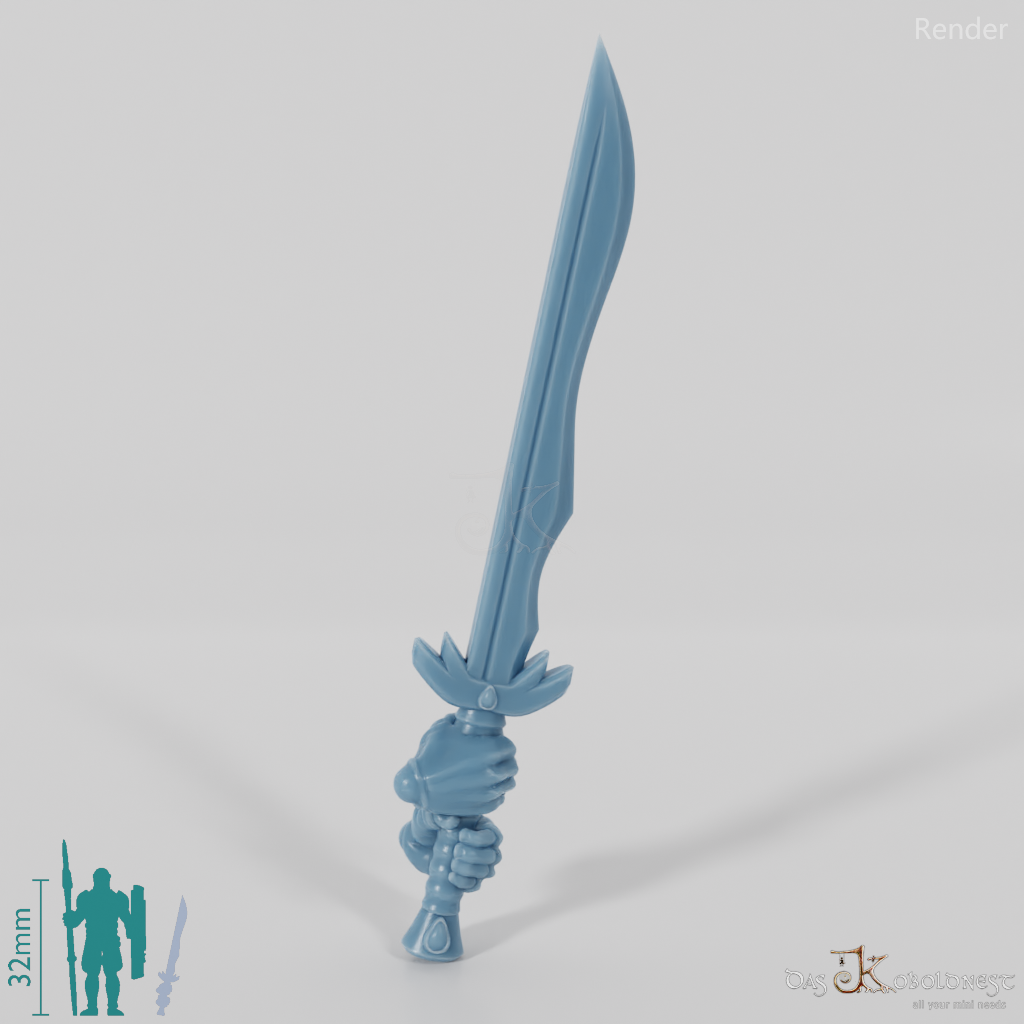Elven sword - Elegant two-handed sword with hands B